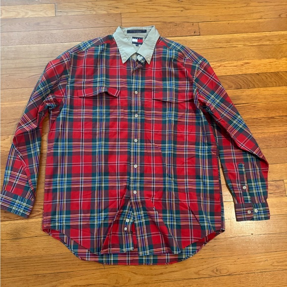 RARE Tommy Hilfiger Men's Red Plaid Shirt - Picture 5 of 5